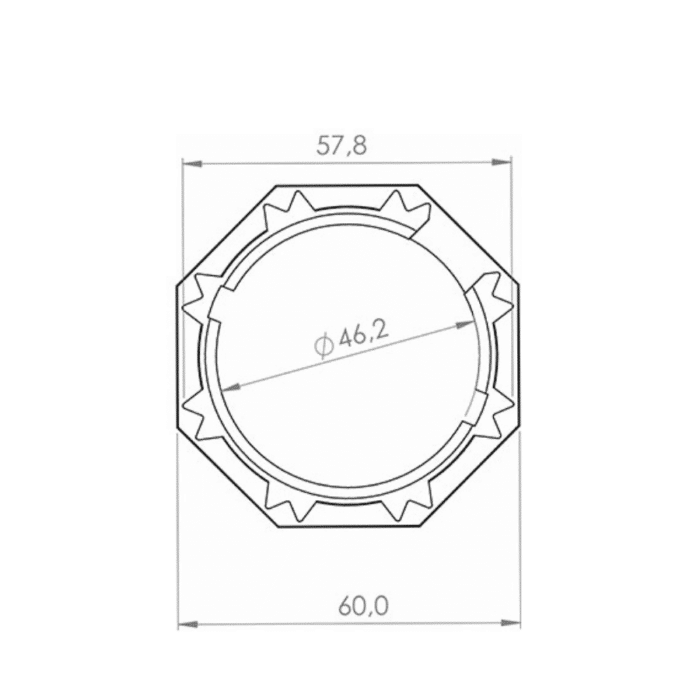 59 mm Tente Motoru Yıldız Switch Bileziği Çizim